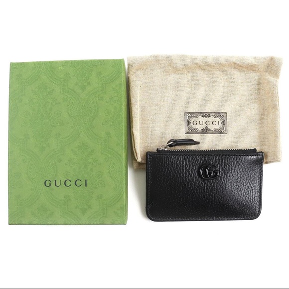 GUCCI Black Leather Key Pouch and cardholder with Silver Hardware. NWOT! - Picture 1 of 8